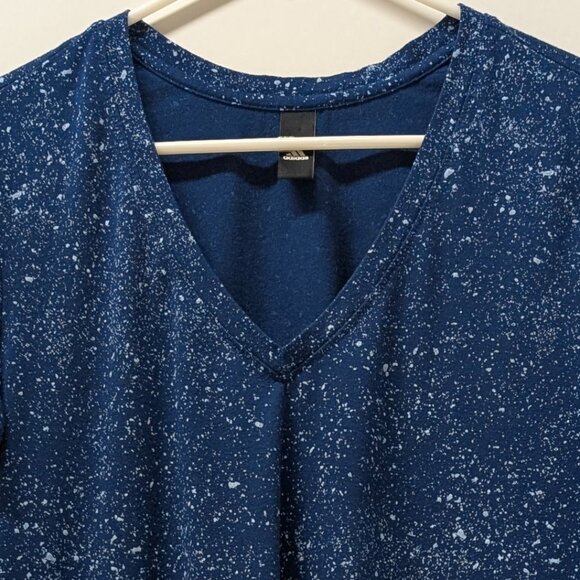 Adidas Flecks Deep V Neck Tee in Blue - Picture 6 of 16